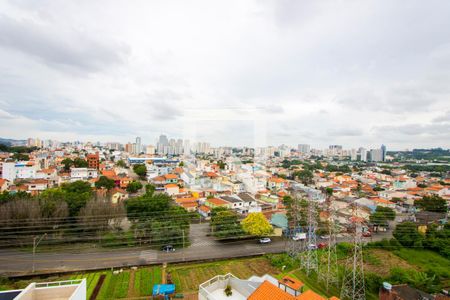 Vista da sala de apartamento à venda com 2 quartos, 52m² em Vila Scarpelli, Santo André