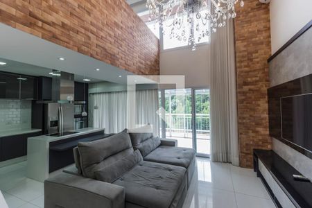 Sala de TV de apartamento à venda com 1 quarto, 80m² em Tamboré, Santana de Parnaíba