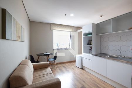 Sala e cozinha de apartamento para alugar com 1 quarto, 31m² em Vila Osasco, Osasco