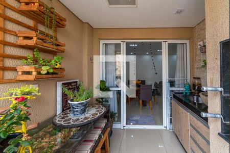Varanda gourmet de apartamento à venda com 3 quartos, 87m² em Vila Valparaiso, Santo André