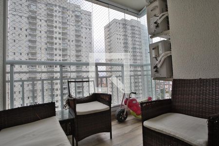 Varanda da Sala de Estar e Jantar  de apartamento para alugar com 2 quartos, 64m² em Marapé, Santos