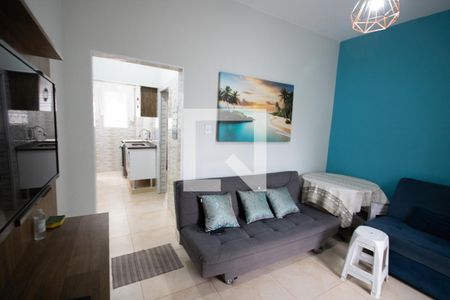 Sala de apartamento para alugar com 1 quarto, 40m² em Boqueirão, Praia Grande