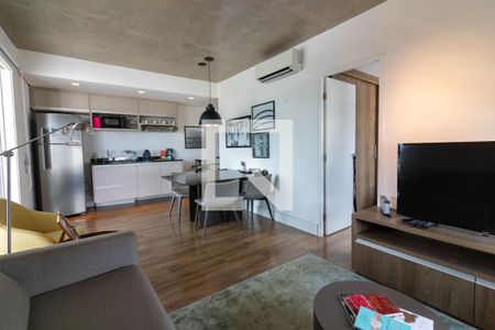Sala  de apartamento à venda com 1 quarto, 69m² em Cidade Monções, São Paulo