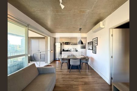 Sala de apartamento para alugar com 1 quarto, 69m² em Cidade Monções, São Paulo