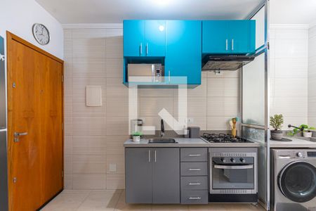 Sala e Cozinha de apartamento à venda com 2 quartos, 49m² em Vila Tibiriçá, Santo André