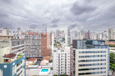 Varanda = Vista de apartamento à venda com 1 quarto, 44m² em Paraíso, São Paulo