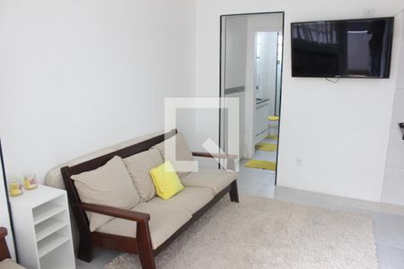 Sala de apartamento para alugar com 1 quarto, 55m² em Centro, São Vicente