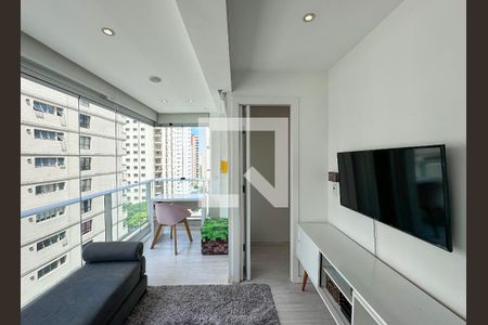 Sala de apartamento à venda com 1 quarto, 35m² em Brooklin Paulista, São Paulo