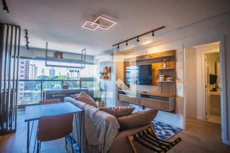 Sala  de apartamento para alugar com 1 quarto, 49m² em Mirandópolis, São Paulo