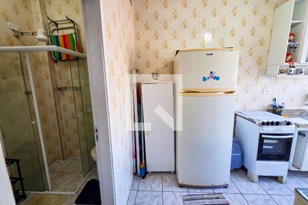 Cozinha de kitnet/studio para alugar com 1 quarto, 28m² em Caiçara, Praia Grande