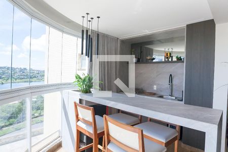 Varanda gourmet de apartamento à venda com 3 quartos, 163m² em Alphaville Nova Lima, Nova Lima