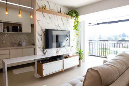 Sala de apartamento à venda com 3 quartos, 75m² em Campestre, Santo André