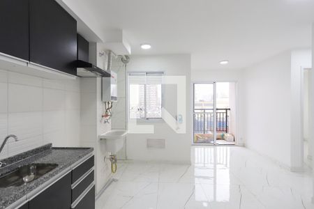 Sala, Cozinha e Área de Serviço de apartamento para alugar com 2 quartos, 40m² em Vila São João, Guarulhos