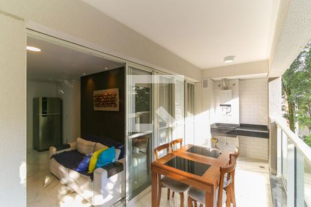 Varanda da Sala de apartamento à venda com 1 quarto, 40m² em Vila Andrade, São Paulo