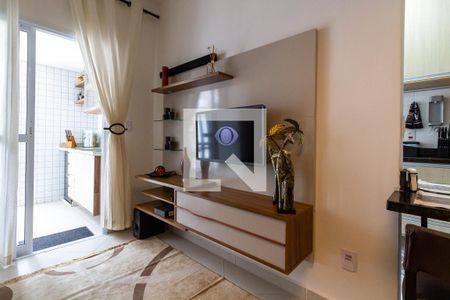 Detalhe da sala de apartamento para alugar com 1 quarto, 100m² em Ocian, Praia Grande