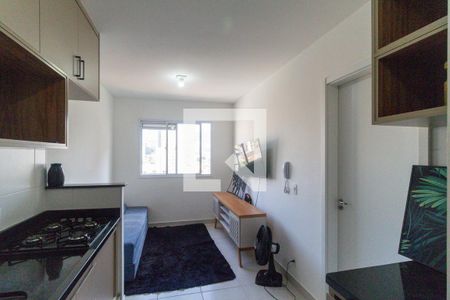 Sala e cozinha de apartamento para alugar com 1 quarto, 26m² em Cambuci, São Paulo