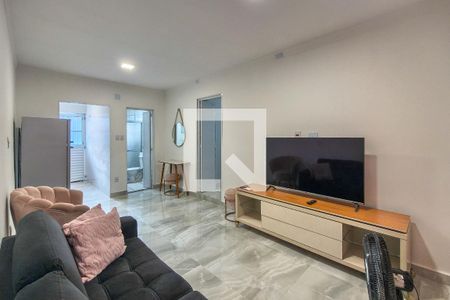 Sala de casa de condomínio para alugar com 1 quarto, 41m² em Boqueirão, Praia Grande