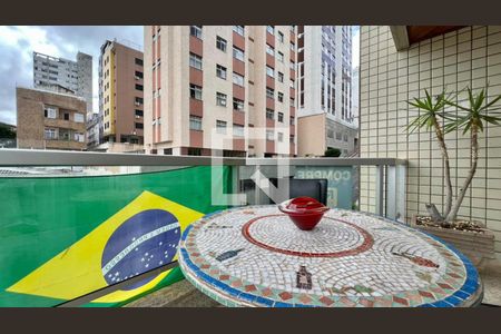 Varanda  de apartamento à venda com 3 quartos, 110m² em Santo Antônio, Belo Horizonte