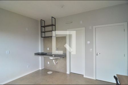 Dormitório e cozinha de kitnet/studio para alugar com 1 quarto, 30m² em Marechal Rondon, Canoas