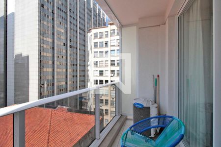 Varanda de kitnet/studio para alugar com 0 quarto, 26m² em Centro Histórico de São Paulo, São Paulo