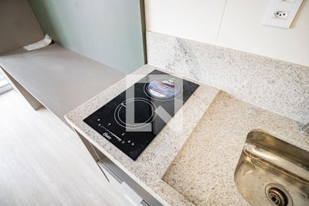 Sala e Cozinha - Cooktop de apartamento à venda com 1 quarto, 33m² em Vila Mariana, São Paulo