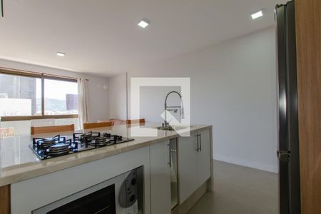 Cozinha de apartamento para alugar com 1 quarto, 48m² em Carvoeira, Florianópolis