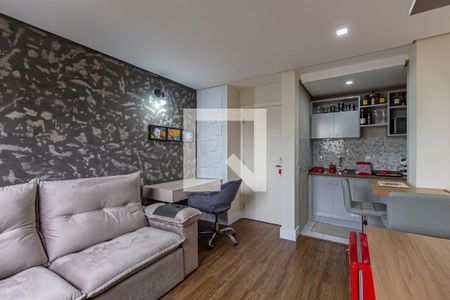 Sala e Cozinha de apartamento para alugar com 1 quarto, 47m² em Jardim Bela Vista, Santo André