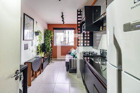 Sala e Cozinha de apartamento para alugar com 1 quarto, 26m² em Liberdade, São Paulo