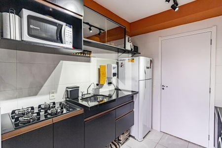 Sala e Cozinha de apartamento para alugar com 1 quarto, 26m² em Liberdade, São Paulo