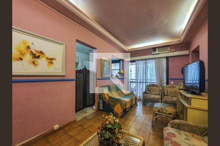 Sala de apartamento para alugar com 1 quarto, 80m² em Morro do Maluf, Guarujá