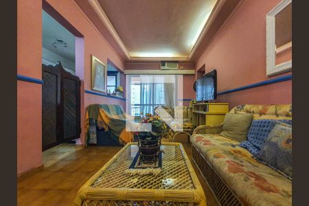 Sala de apartamento para alugar com 1 quarto, 80m² em Morro do Maluf, Guarujá