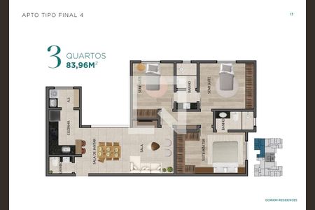 Apartamento à venda com 3 quartos, 83m² em Palmares, Belo Horizonte