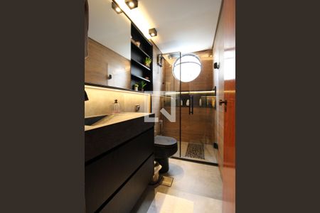 Apartamento à venda com 90m², 2 quartos e 2 vagasDetalhe banheiro social 