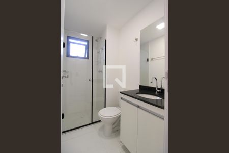 Studio para alugar com 23m², 1 quarto e sem vagaDetalhe do banheiro da suíte 