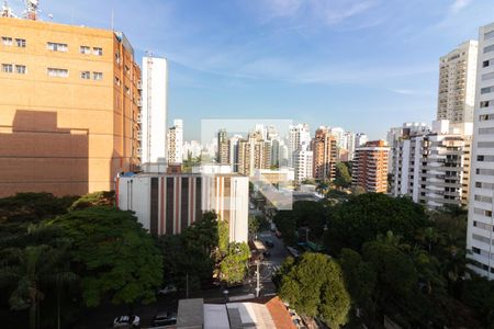 Varanda, vista  de apartamento à venda com 1 quarto, 46m² em Campo Belo, São Paulo