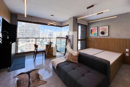 Sala/Quarto e Cozinha integrada de apartamento para alugar com 1 quarto, 28m² em Vila Nova Conceição, São Paulo