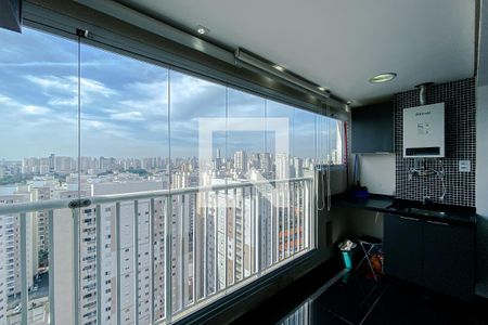 Varanda da Sala de apartamento à venda com 1 quarto, 38m² em Brás, São Paulo