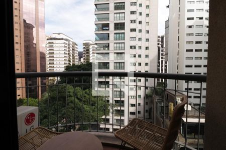 Varanda da Sala de apartamento à venda com 1 quarto, 60m² em Itaim Bibi, São Paulo
