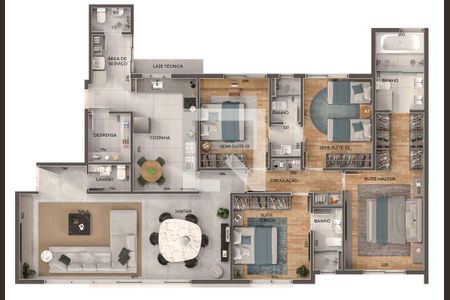 Apartamento à venda com 156m², 4 quartos e 3 vagas