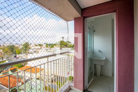 Varanda da sala de apartamento para alugar com 3 quartos, 59m² em Vila Pires, Santo André