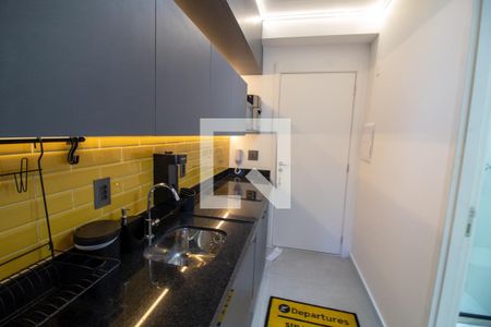 Cozinha de kitnet/studio para alugar com 1 quarto, 25m² em Brooklin Paulista, São Paulo