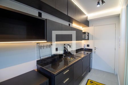 Cozinha de kitnet/studio para alugar com 1 quarto, 25m² em Brooklin Paulista, São Paulo