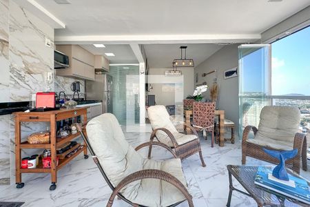 Sala de apartamento para alugar com 2 quartos, 71m² em Loteamento João Batista Julião, Guarujá