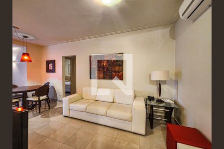 Sala de apartamento para alugar com 2 quartos, 80m² em Morro do Maluf, Guarujá