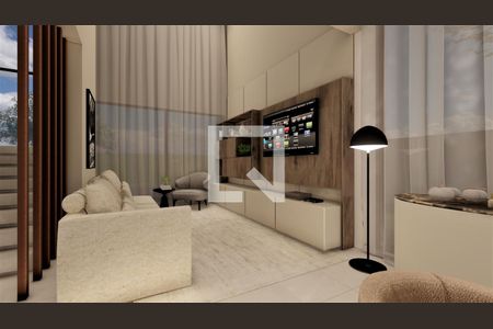 sala  de casa de condomínio à venda com 4 quartos, 410m² em Alphaville Nova Lima, Nova Lima