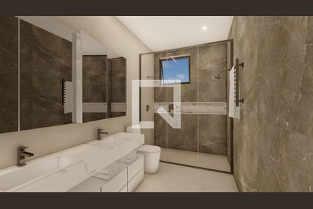 banheiro suite 2 de casa de condomínio à venda com 4 quartos, 410m² em Alphaville Nova Lima, Nova Lima