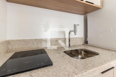 Cozinha - Cooktop e Pia de apartamento para alugar com 1 quarto, 26m² em República, São Paulo