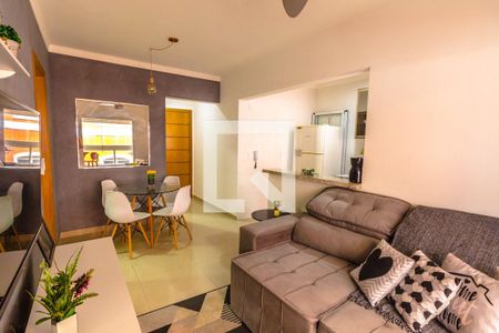 Sala de apartamento para alugar com 1 quarto, 53m² em Aviação, Praia Grande