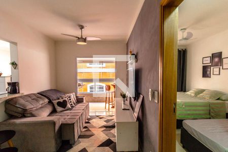 Sala de apartamento para alugar com 1 quarto, 53m² em Aviação, Praia Grande