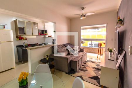 Sala de apartamento para alugar com 1 quarto, 53m² em Aviação, Praia Grande